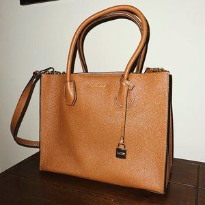 Michael Kors Large Mercer Saffiano Leather Tote Tan Brown